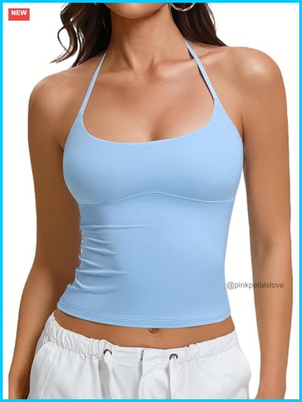 Backless Double Lined Halter Crop Top Y2K Trendy Sleeveless Tank